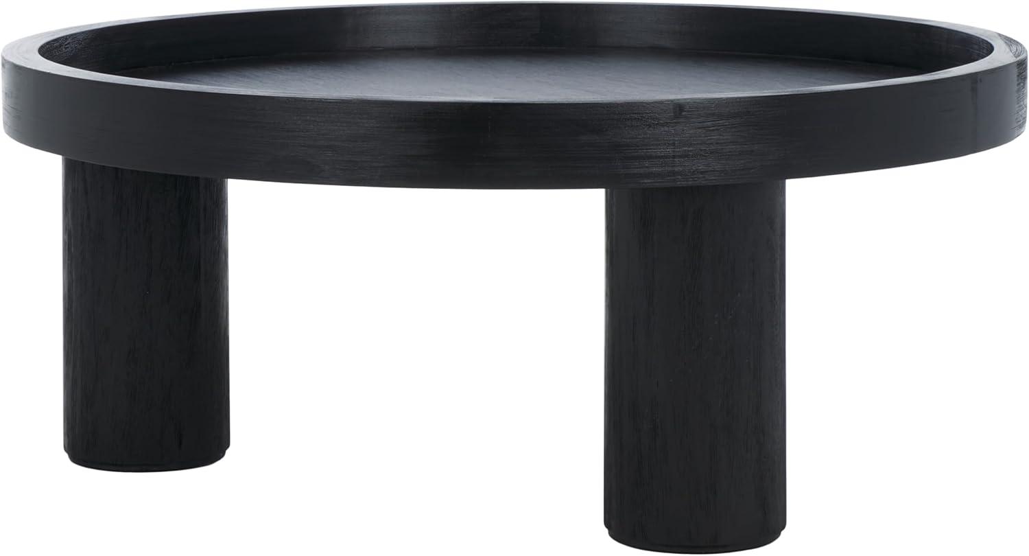 image:imageSAFAVIEH Home Collection Meek White Washed 3Leg Round Coffee TableBlack