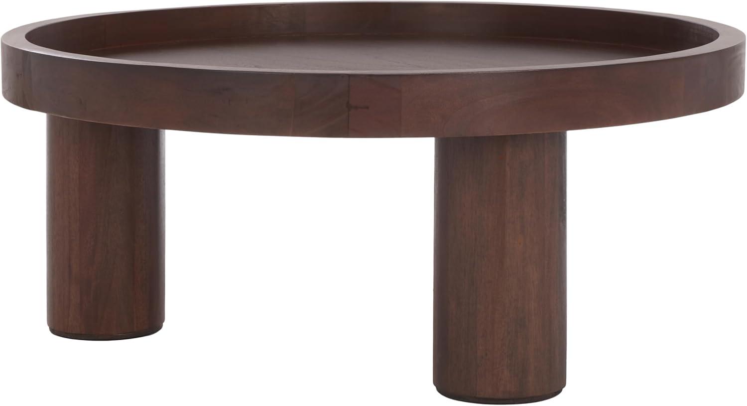 image:imageSAFAVIEH Home Collection Meek White Washed 3Leg Round Coffee TableBrown