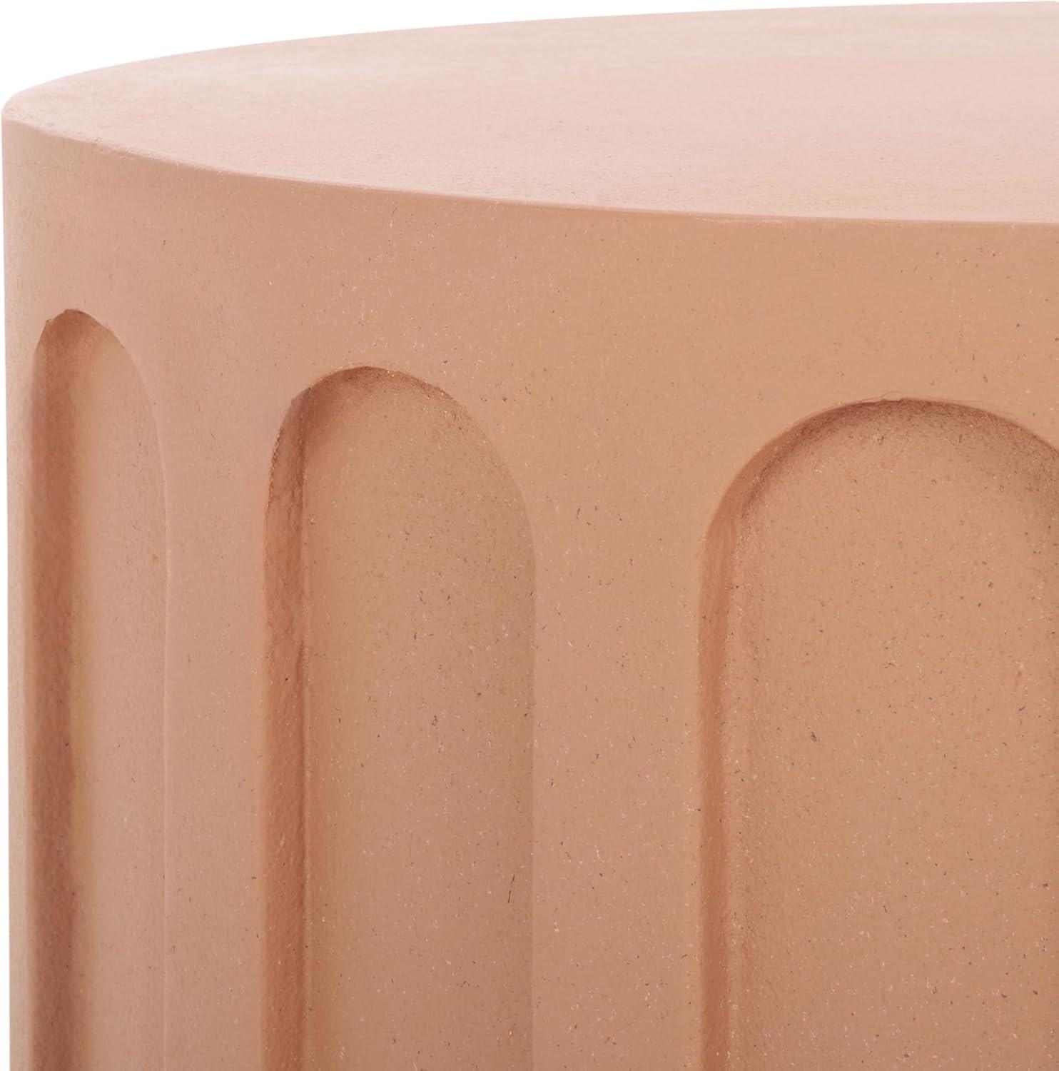 image:imageSAFAVIEH Home Collection Nikolaus Terracotta Round Coffee Table Fully AssembledTerracotta