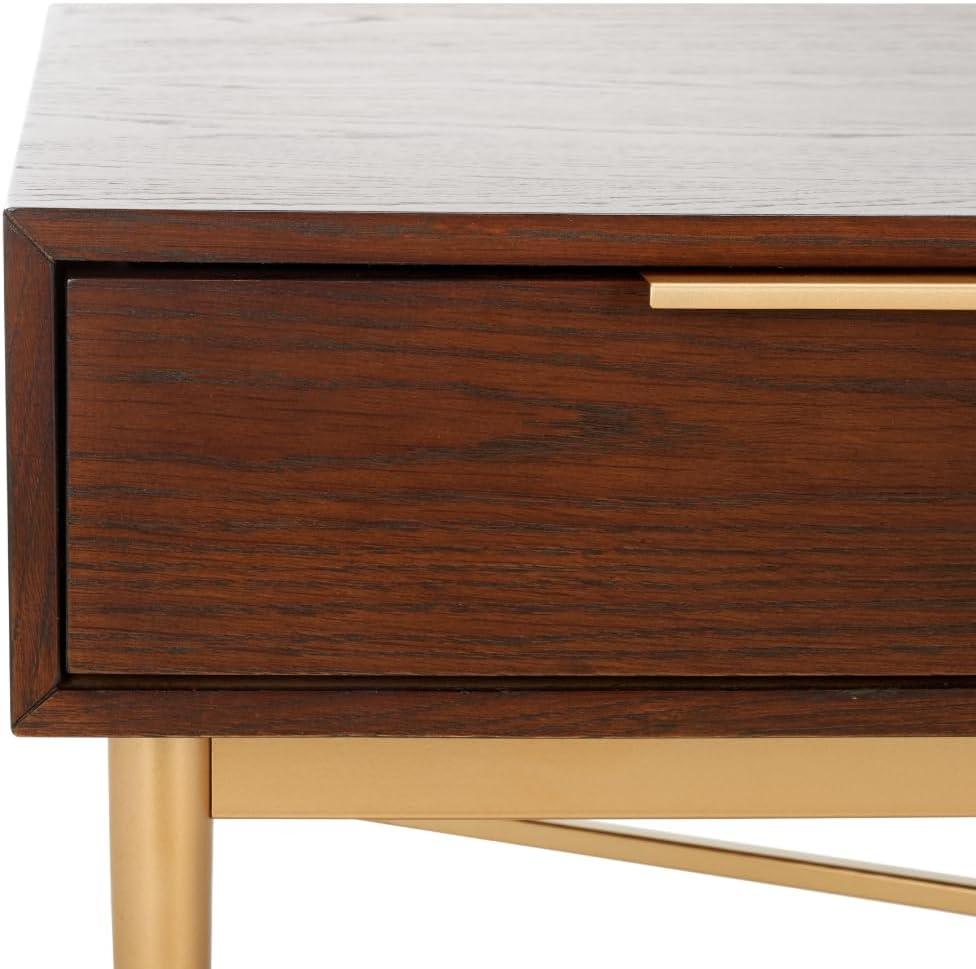 image:imageSAFAVIEH Home Collection Pierre BlackGold 2Drawer Rectangle Coffee Table Ideal for Living Room Office amp BedroomWalnutGold