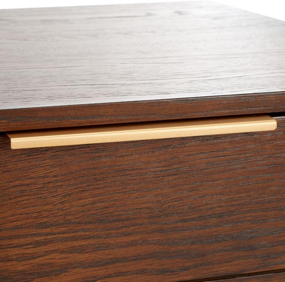 image:imageSAFAVIEH Home Collection Pierre BlackGold 2Drawer Rectangle Coffee Table Ideal for Living Room Office amp BedroomWalnutGold