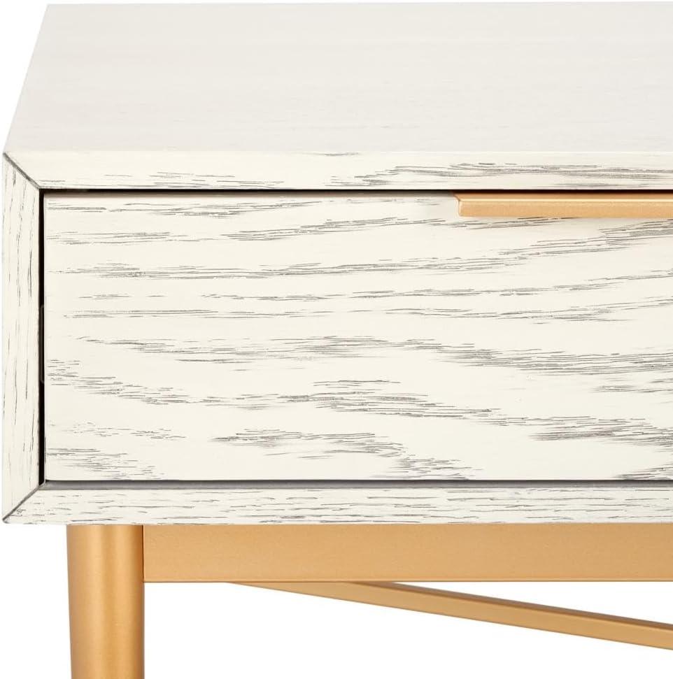 image:imageSAFAVIEH Home Collection Pierre BlackGold 2Drawer Rectangle Coffee Table Ideal for Living Room Office amp BedroomWhite WashedGold