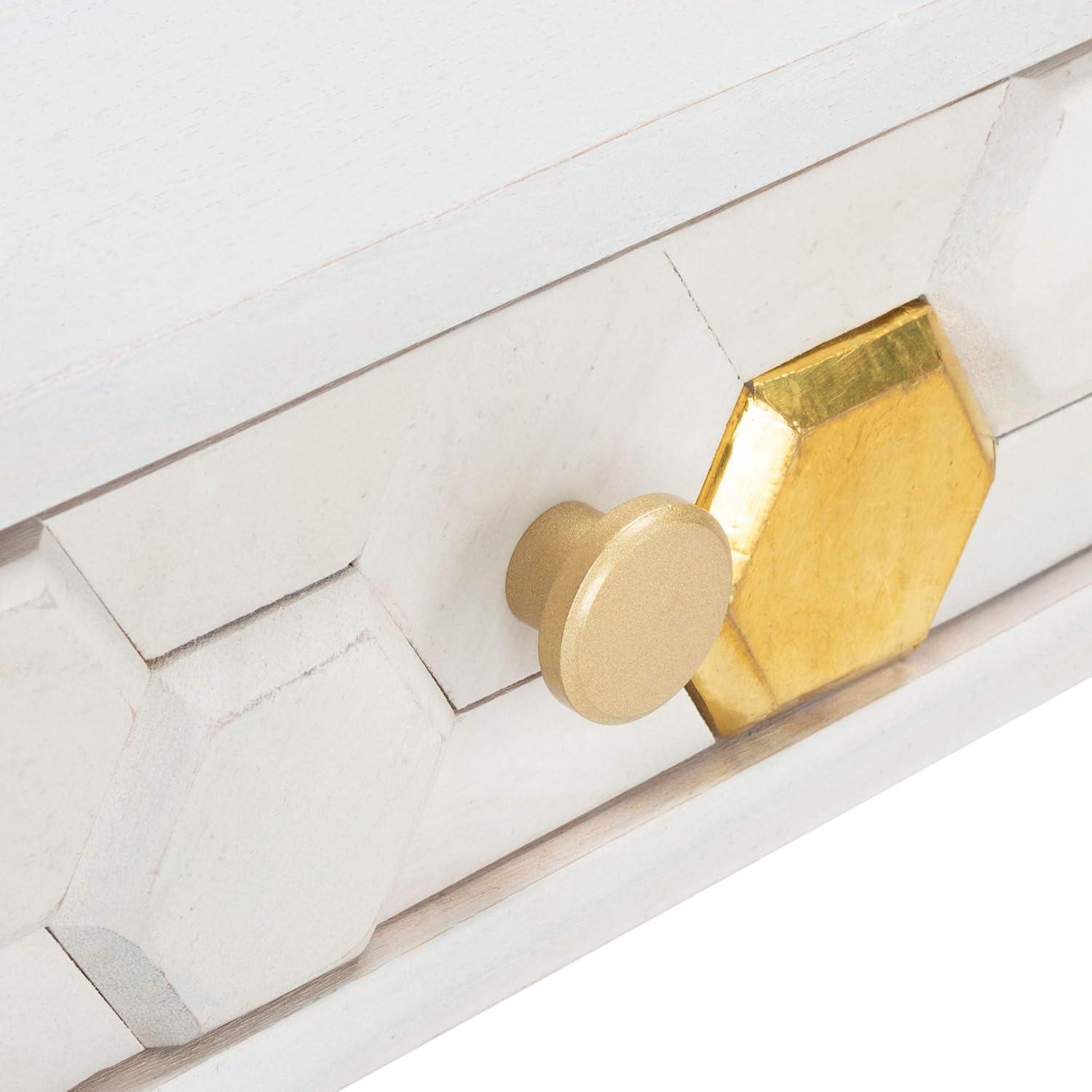 image:imageSAFAVIEH Home Collection Raveena MidCentury White Wash and Brass Hairpin Leg Coffee TableWhite Washed Brass