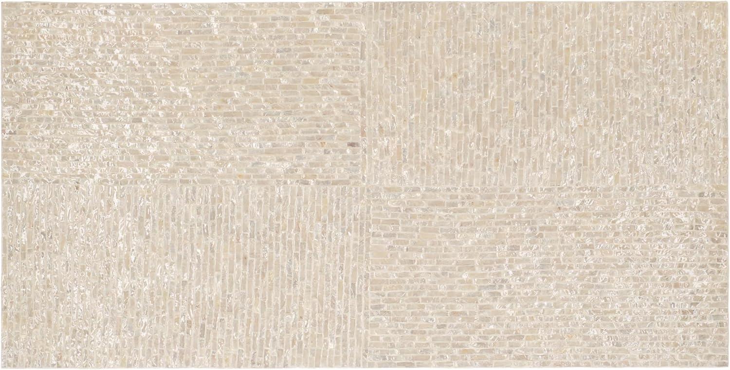 image:imageSAFAVIEH Home Collection Scarlett Natural Capiz Shell Rectangle Coffee Table Fully AssembledNatural