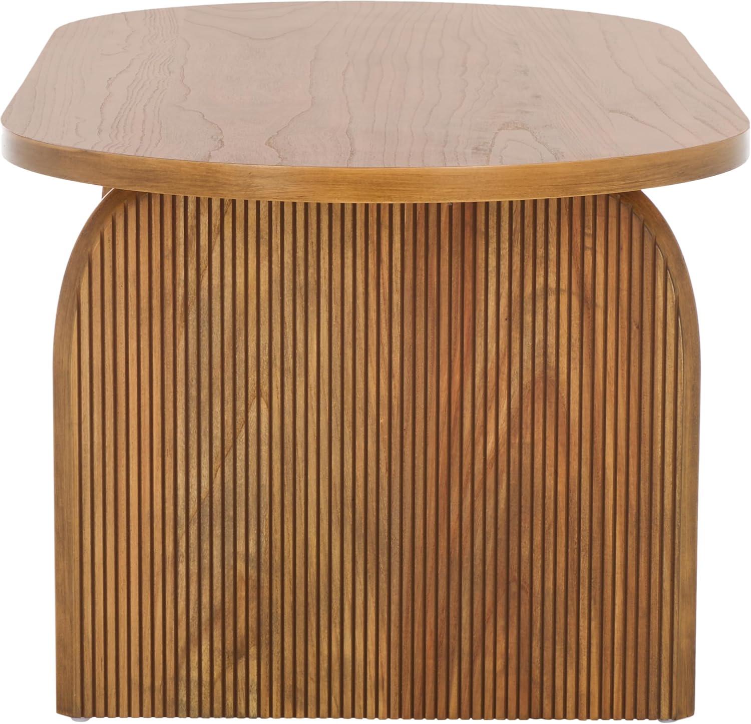 image:imageSAFAVIEH Home Collection Syura BrownBlack Ribbed Coffee TableNatural