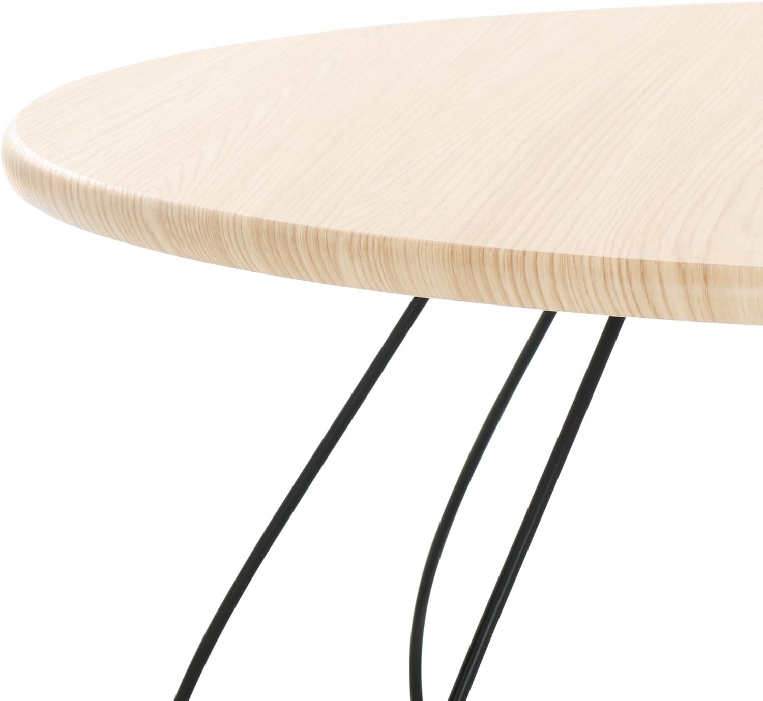 image:imageSAFAVIEH Home Collection Tonino MidCentury Natural Oak amp Black Round Top Coffee TableNatural OakBlack