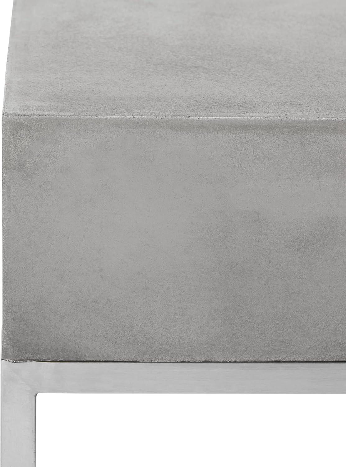 image:imageSAFAVIEH Outdoor Collection Eartha Modern Dark Grey Concrete Coffee Table Fully Assembled