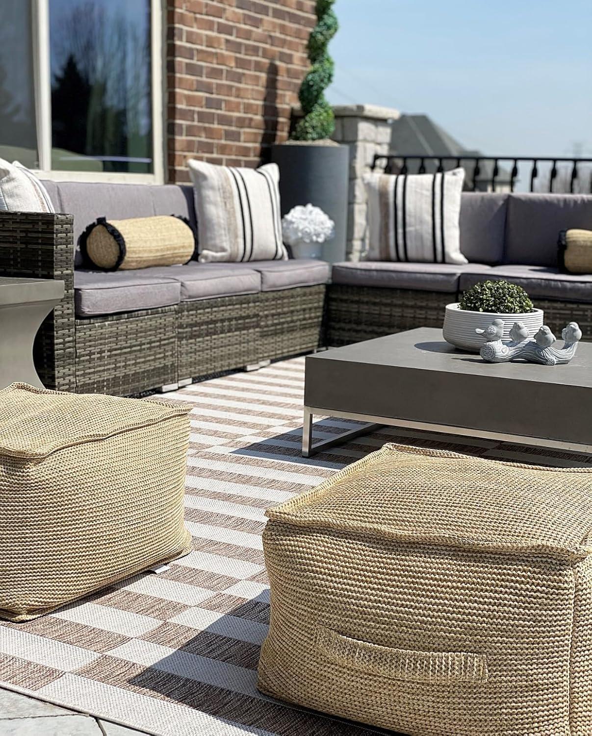 image:imageSAFAVIEH Outdoor Collection Eartha Modern Dark Grey Concrete Coffee Table Fully Assembled