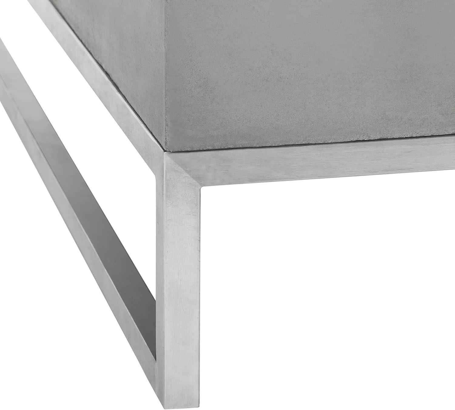 image:imageSAFAVIEH Outdoor Collection Eartha Modern Dark Grey Concrete Coffee Table Fully Assembled