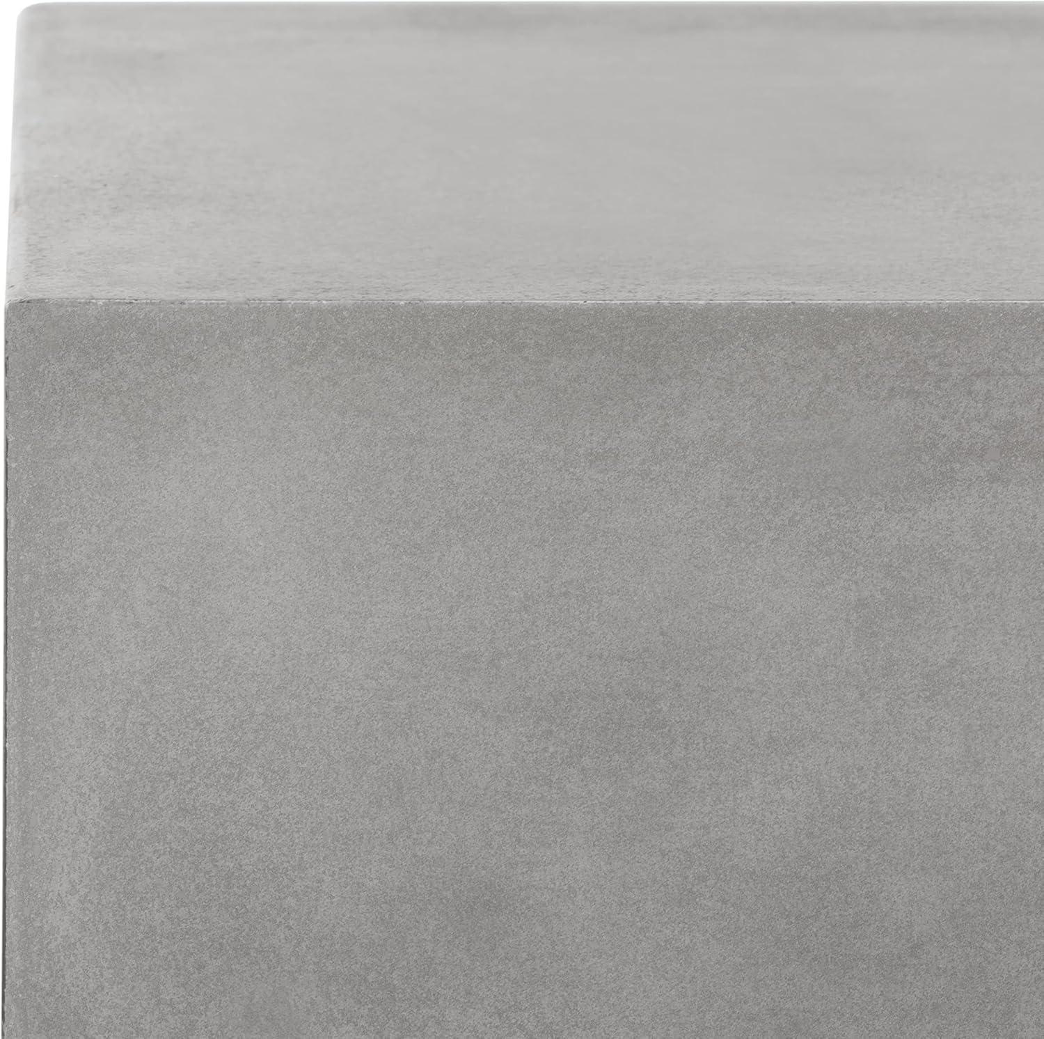 image:imageSAFAVIEH Outdoor Collection Gargon Modern Dark Grey Concrete Coffee Table with Caster Wheels Fully Assembled