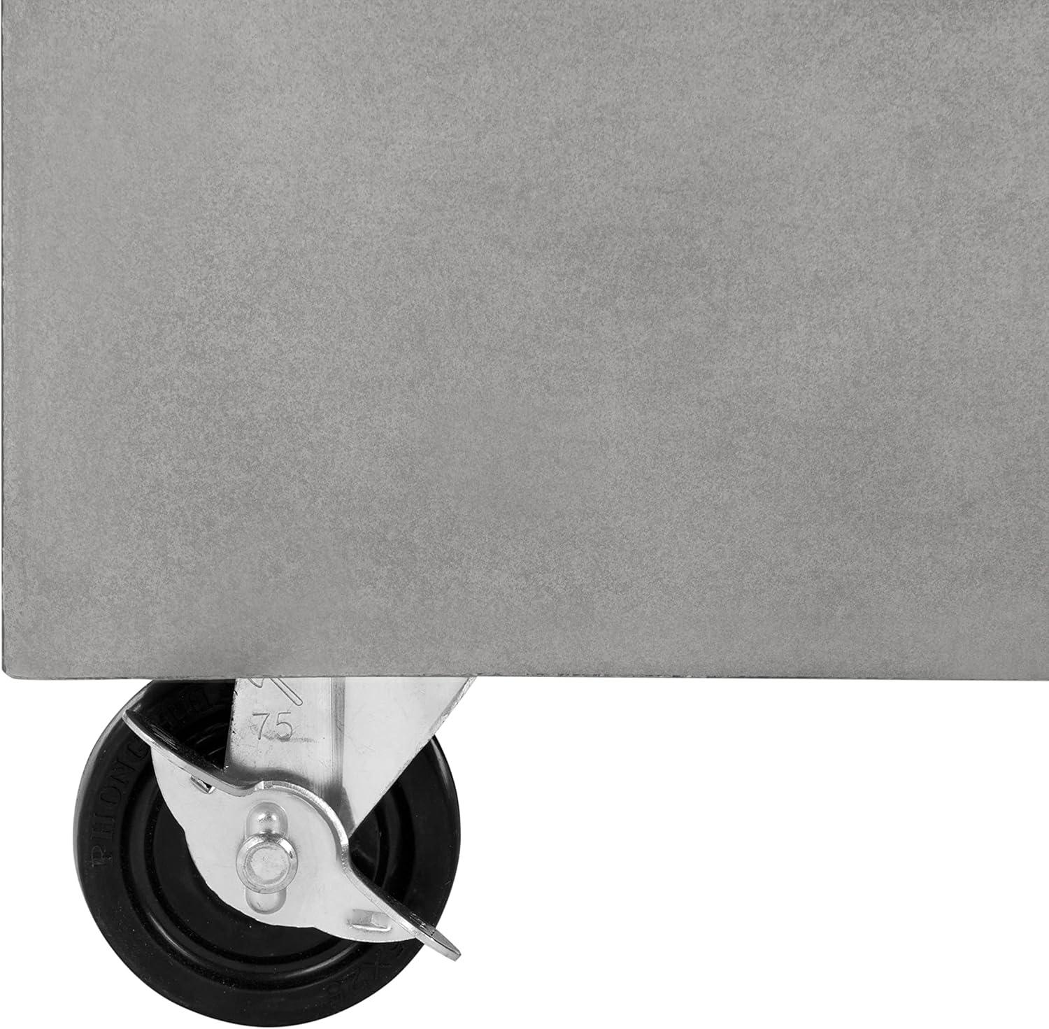 image:imageSAFAVIEH Outdoor Collection Gargon Modern Dark Grey Concrete Coffee Table with Caster Wheels Fully Assembled