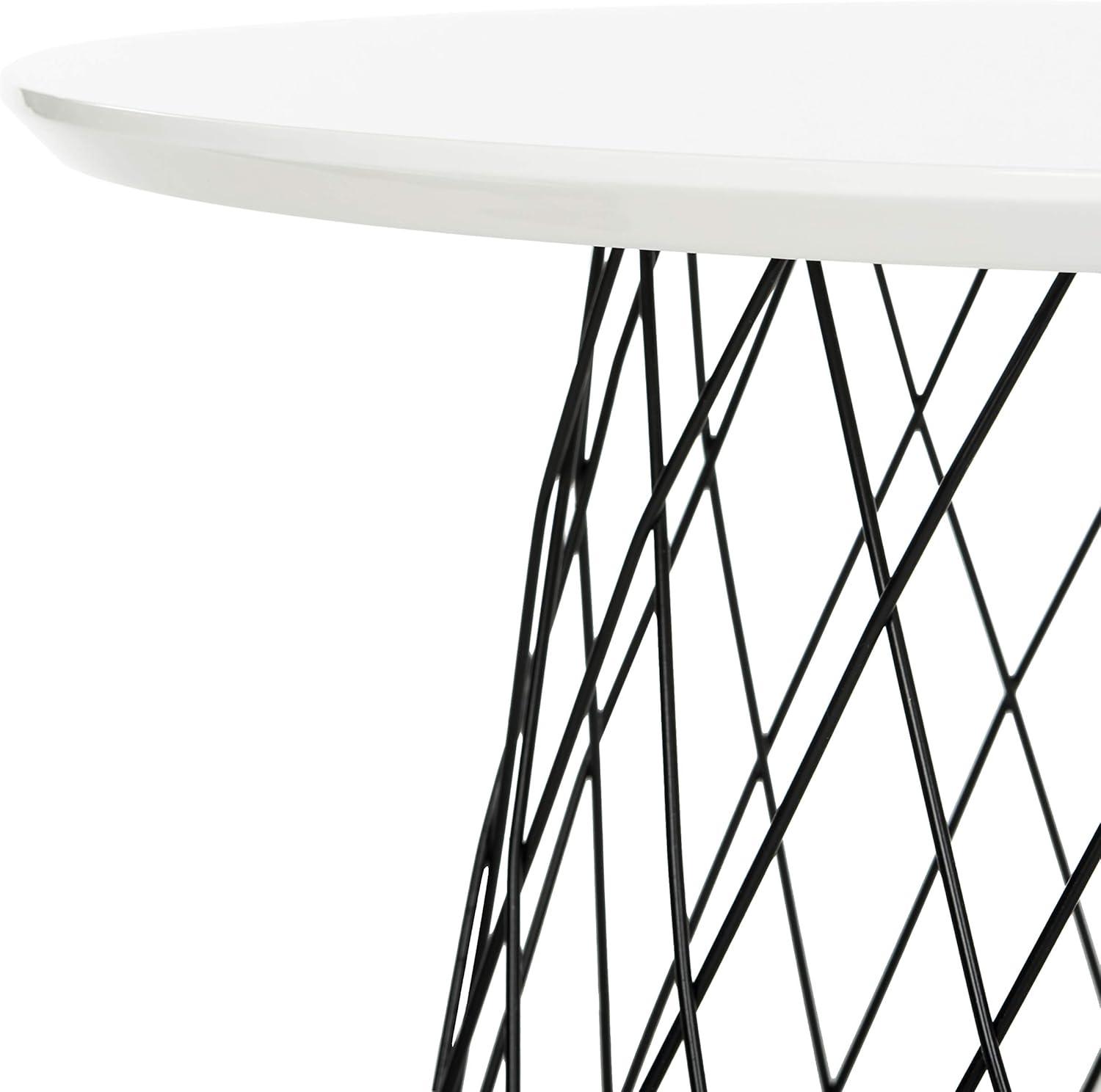 image:imageSafavieh FOX4245C Home Collection Roper Retro MidCentury White and Black Wood End TableWhite