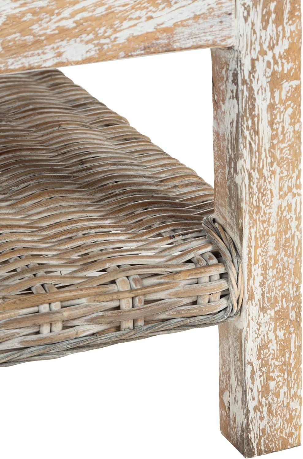 image:imageSafavieh FOX6535A Home Collection Minerva Rattan Coffee Table White Wash