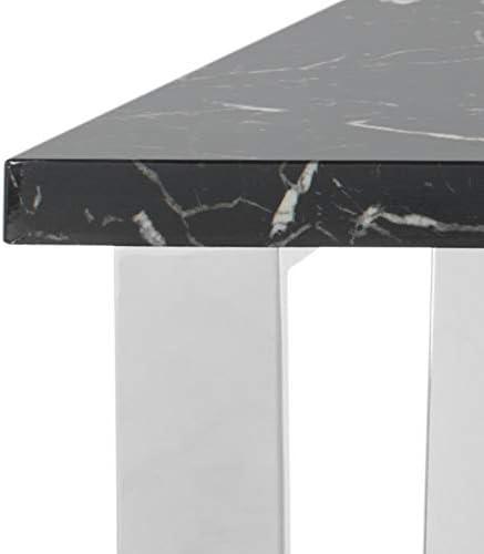image:imageSafavieh Home Carmen Glam Black Faux Marble and Chrome Coffee TableBlack Chrome