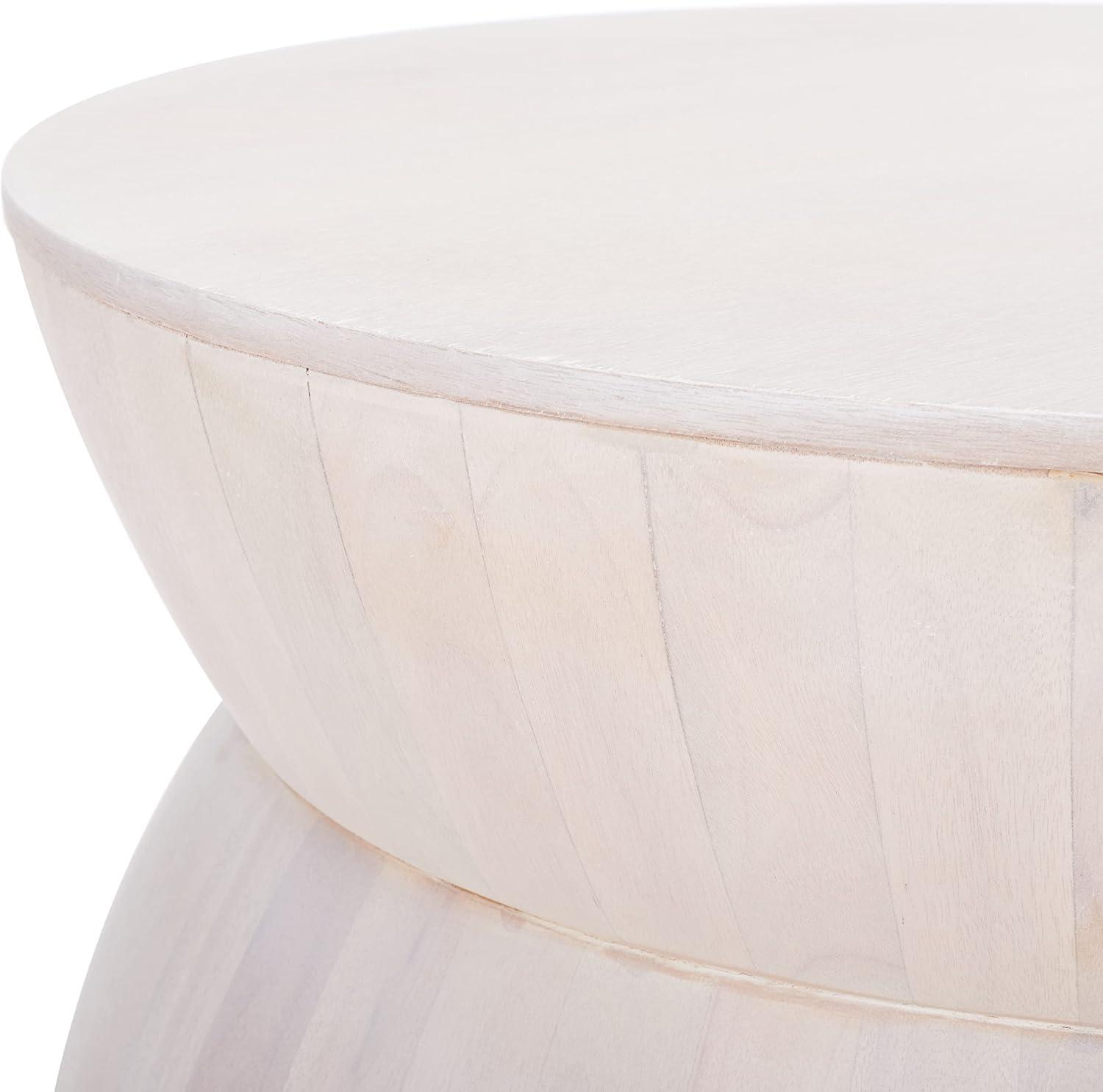 image:imageSafavieh Home Collection Alecto Brown Round Coffee Table Fully Assembled COF6601AWhite Wash