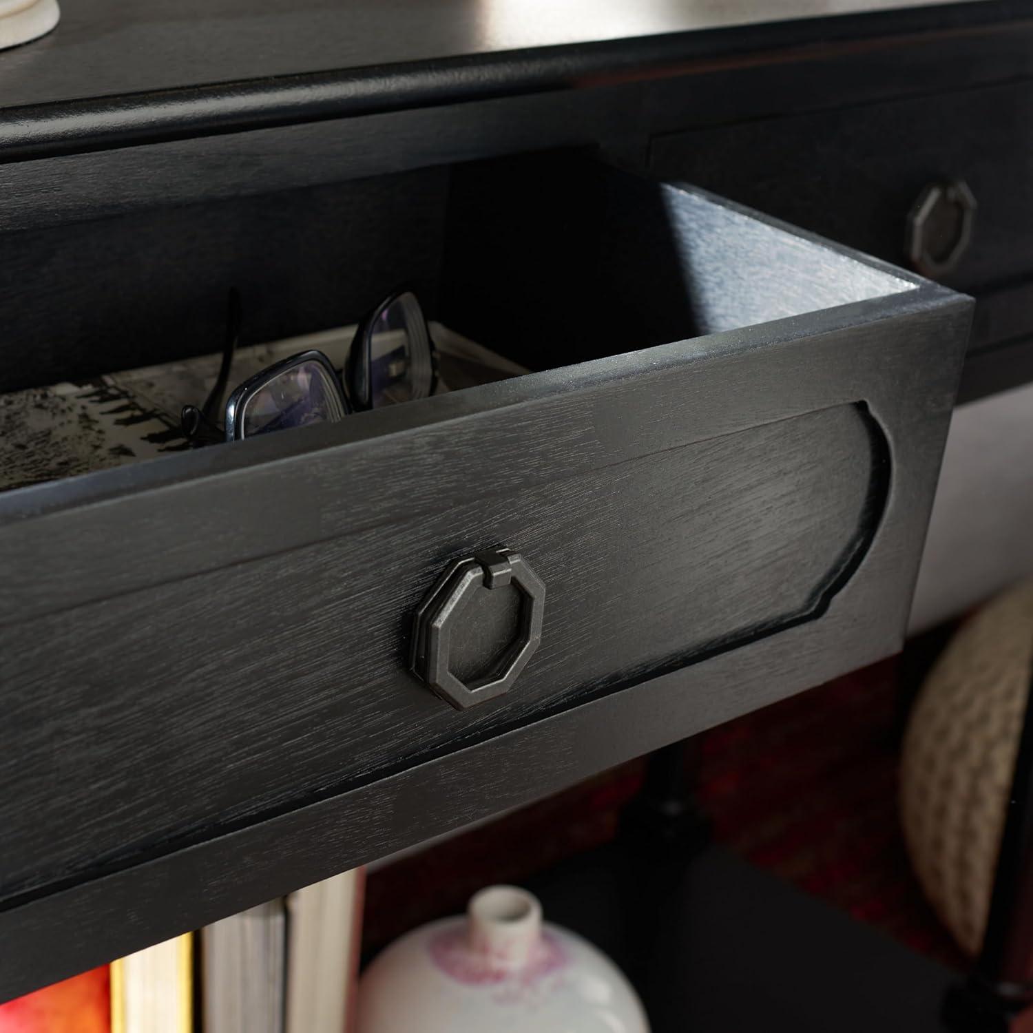 image:imageSafavieh Home Collection Allura Brown 2Drawer Bottom Shelf Console TableBlack
