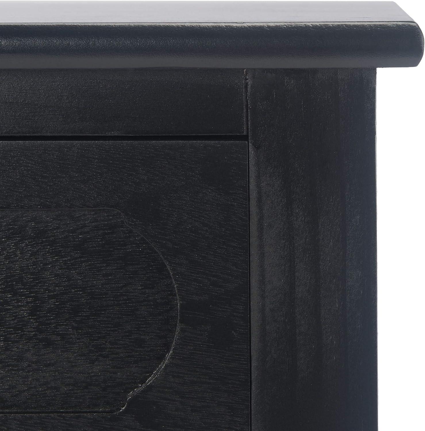 image:imageSafavieh Home Collection Allura Brown 2Drawer Bottom Shelf Console TableBlack