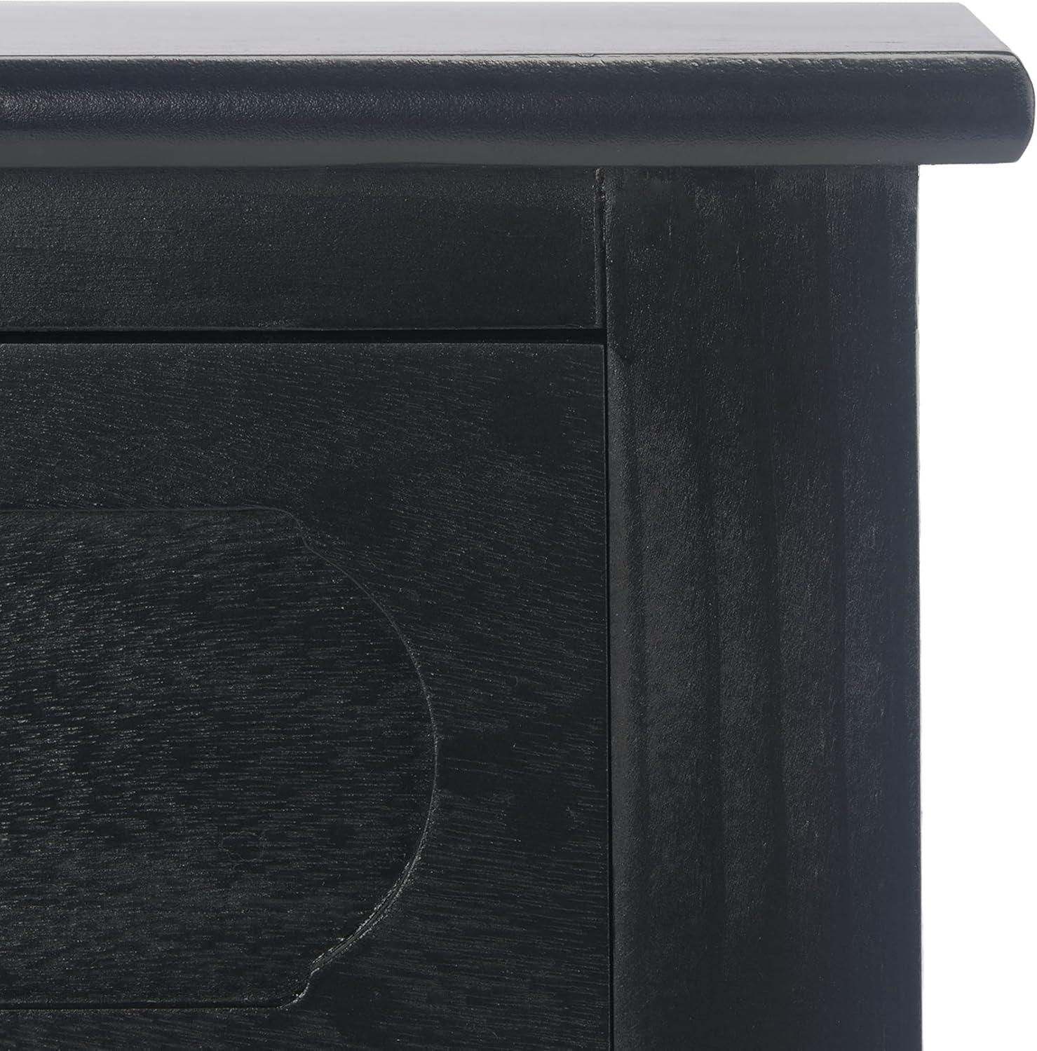 image:imageSafavieh Home Collection Allura Brown 2Drawer Bottom Shelf Console TableBlack