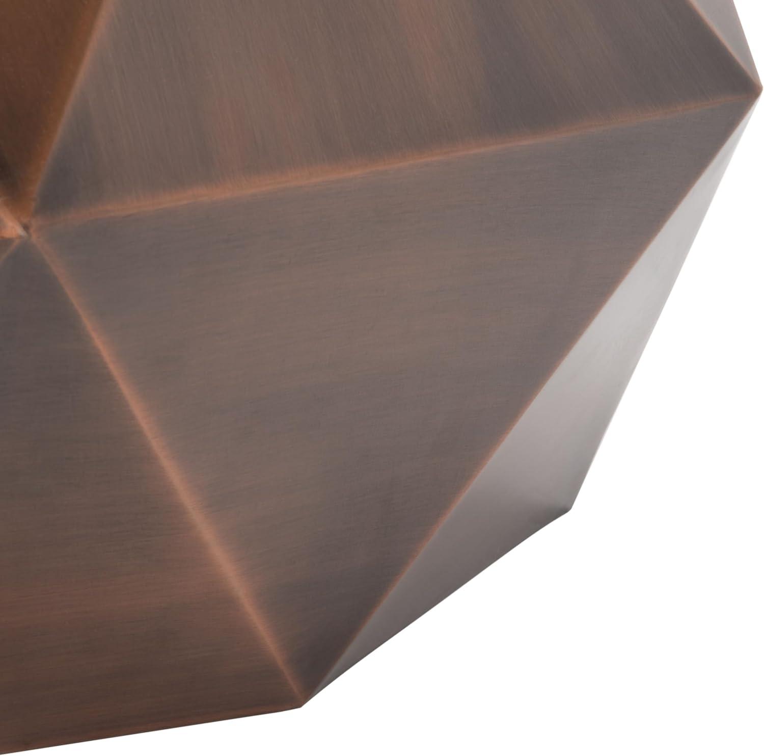 image:imageSafavieh Home Collection Astrid Geometric Brushed Brass Faceted Coffee TableCopper