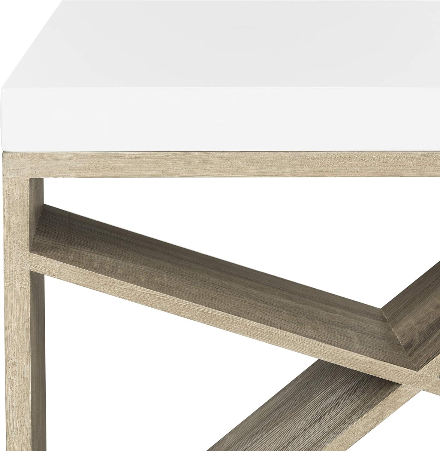 image:imageSafavieh Home Collection Carlton White Lacquer and Light Oak Side Coffee Table