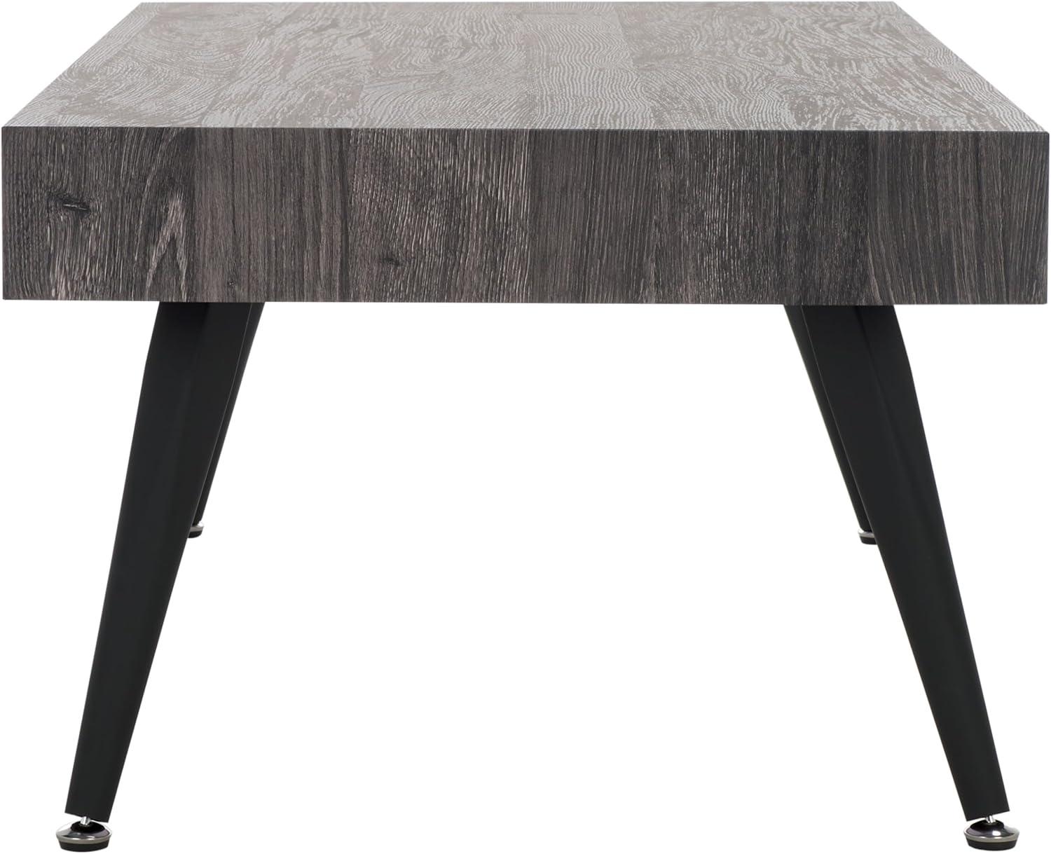 image:imageSafavieh Home Collection Cedric Light Grey and Black Rectangular Midcentury Modern Coffee TableBlack OakBlack