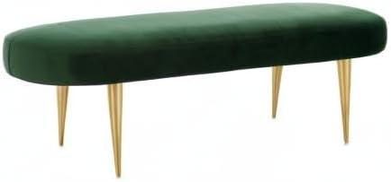 image:imageSafavieh Home Collection Corinne Emerald and Gold Velvet Oval BenchEmerald Gold