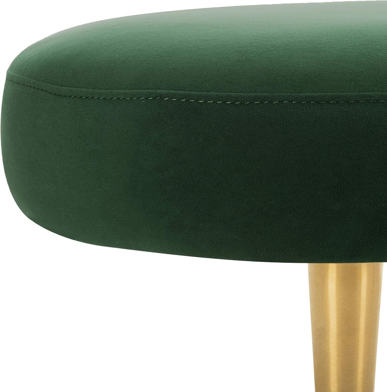 image:imageSafavieh Home Collection Corinne Emerald and Gold Velvet Oval BenchEmerald Gold