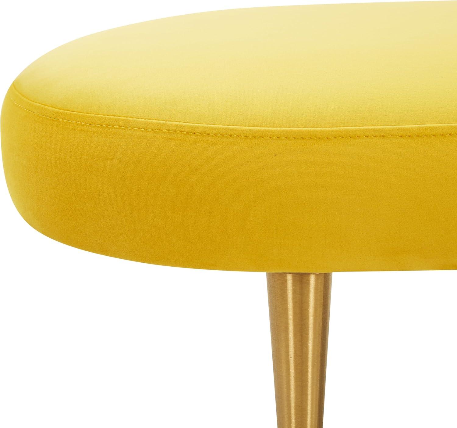 image:imageSafavieh Home Collection Corinne Emerald and Gold Velvet Oval BenchMarigold