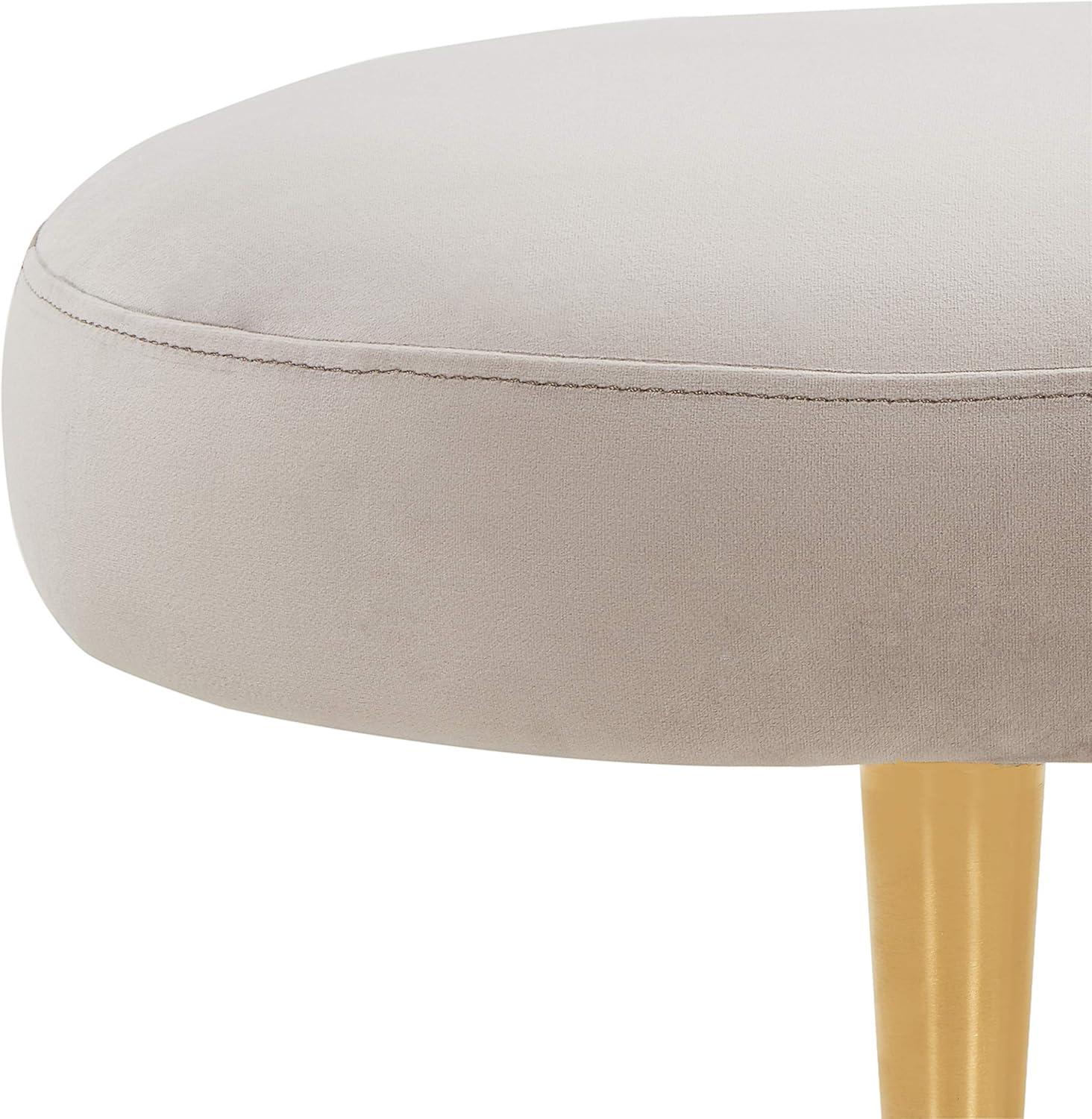 image:imageSafavieh Home Collection Corinne Emerald and Gold Velvet Oval BenchPale Taupe Gold