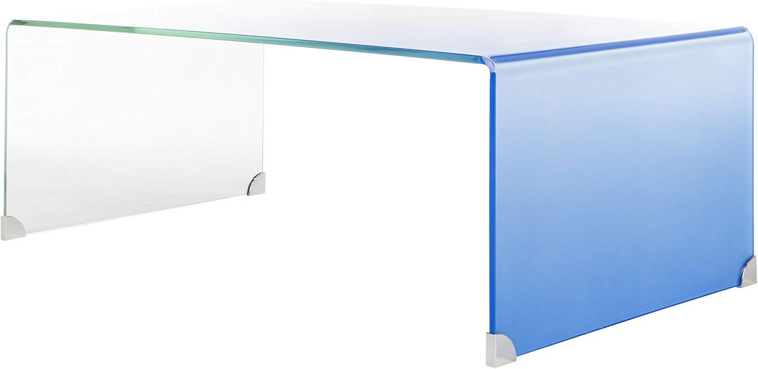 image:imageSafavieh Home Collection Crysta Clear and Blue Ombre Glass Coffee TableClear Blue