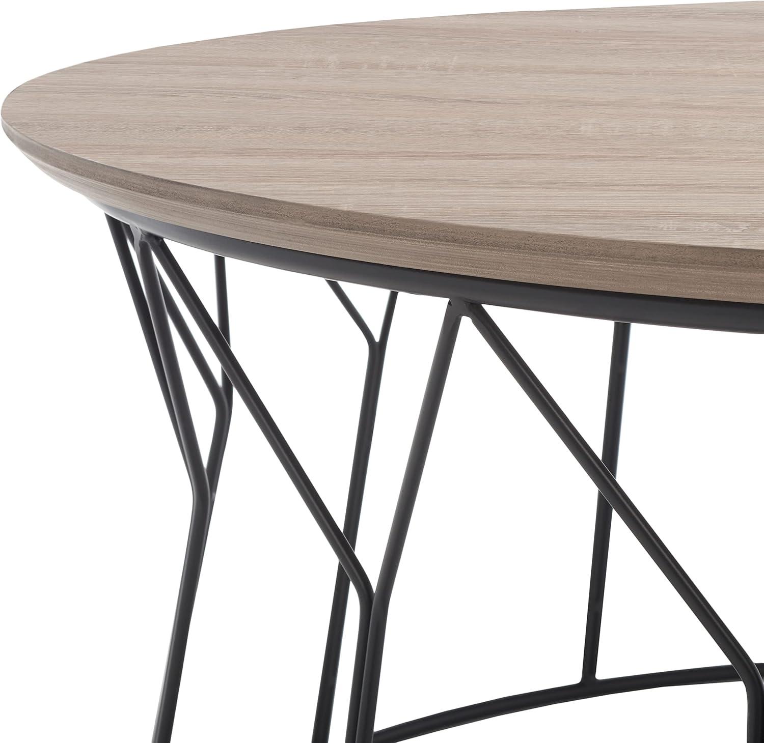 image:imageSafavieh Home Collection Deion Retro MidCentury Light Oak and Black Wood Coffee TableLight Grey
