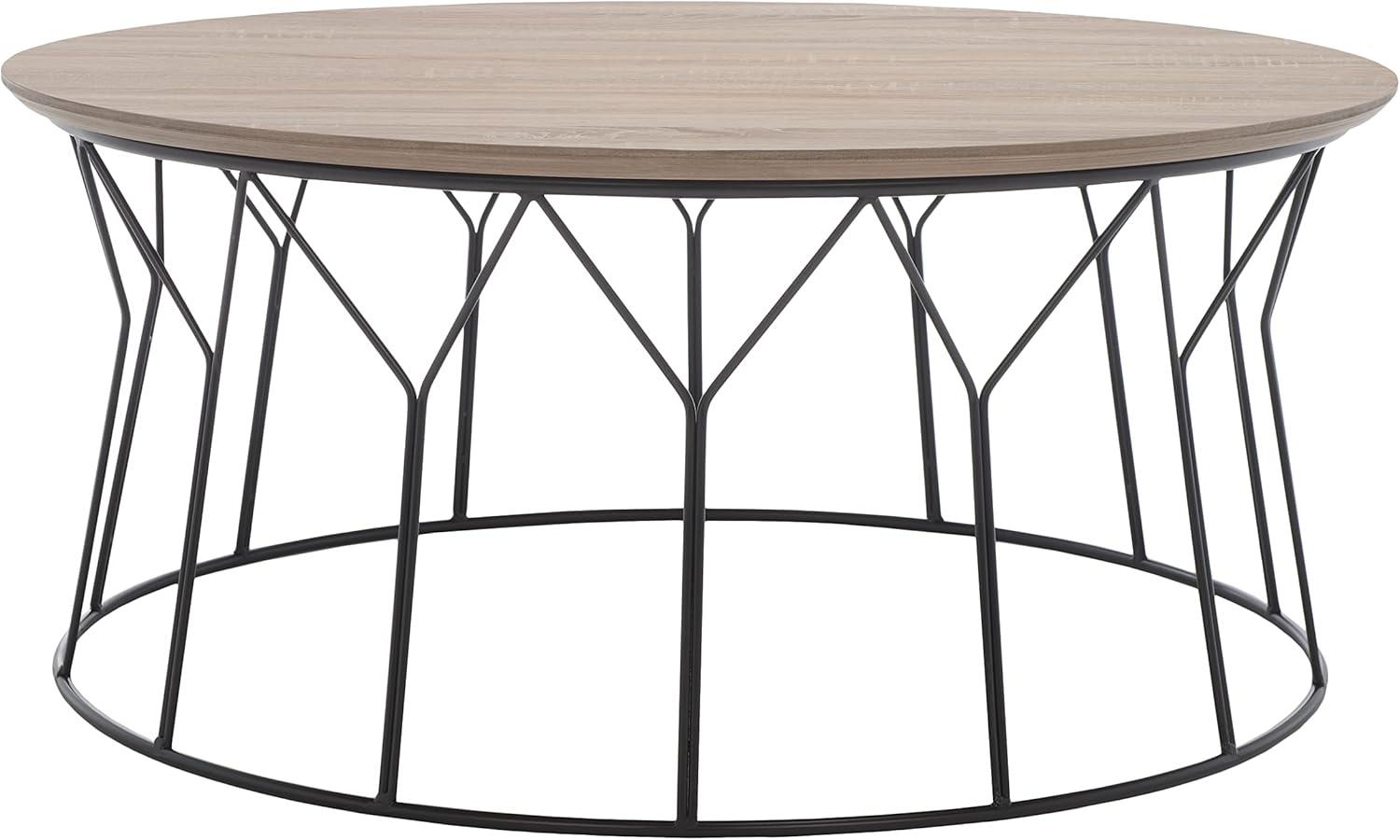 image:imageSafavieh Home Collection Deion Retro MidCentury Light Oak and Black Wood Coffee TableLight Grey