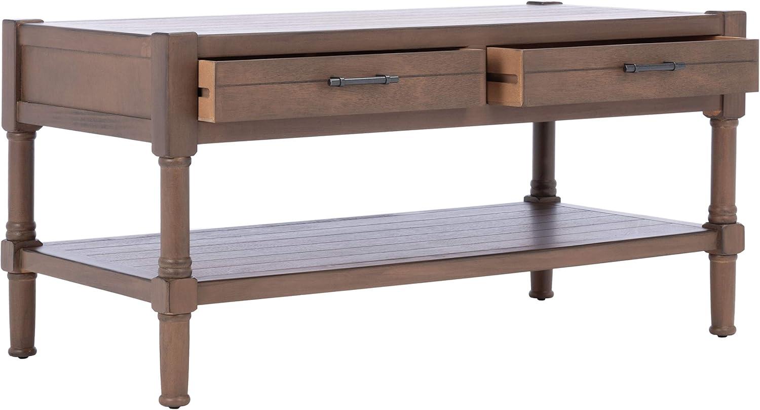 image:imageSafavieh Home Collection Filbert Brown 2Drawer Bottom Shelf Coffee Table COF5703CBrown