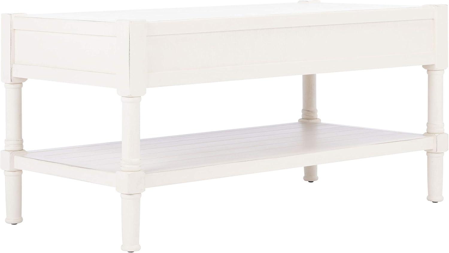 image:imageSafavieh Home Collection Filbert Brown 2Drawer Bottom Shelf Coffee Table COF5703CDistressed White