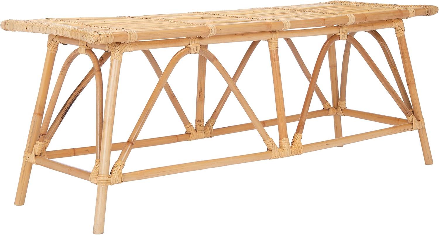 image:imageSafavieh Home Collection Montgomery Natural Rattan 15 w x 47 d x 18 h Coffee TableNatural