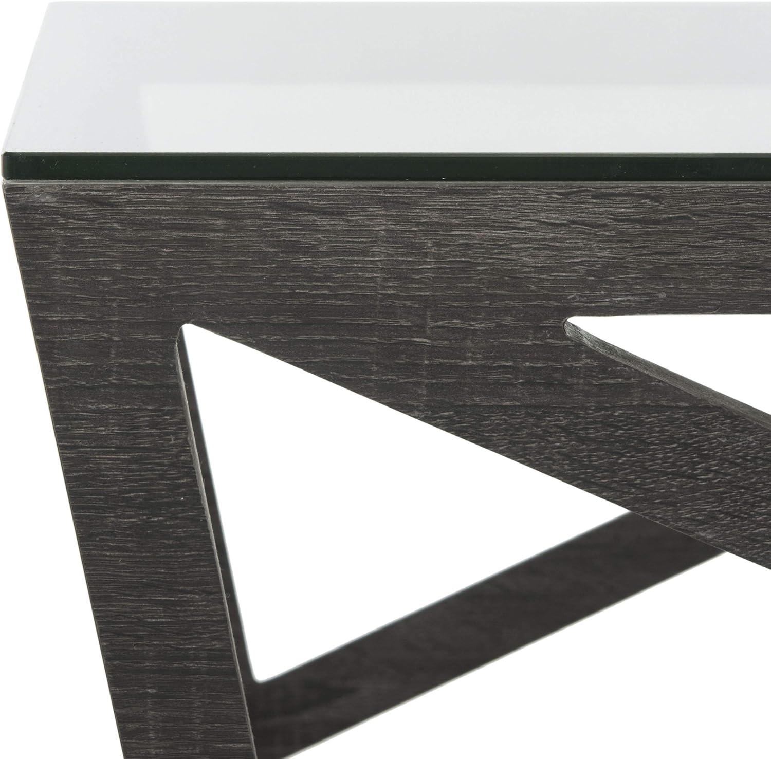 image:imageSafavieh Home Collection Ralston MidCentury Glass Top Grey Coffee Table