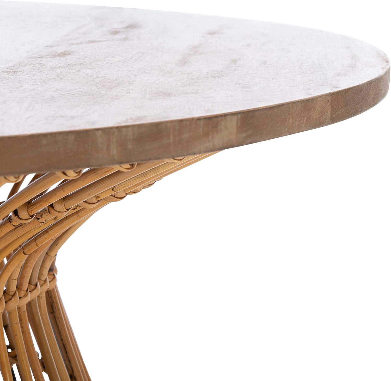 image:imageSafavieh Home Collection Whent Coastal Grey White Wash and Black Round Coffee TableNatural Black
