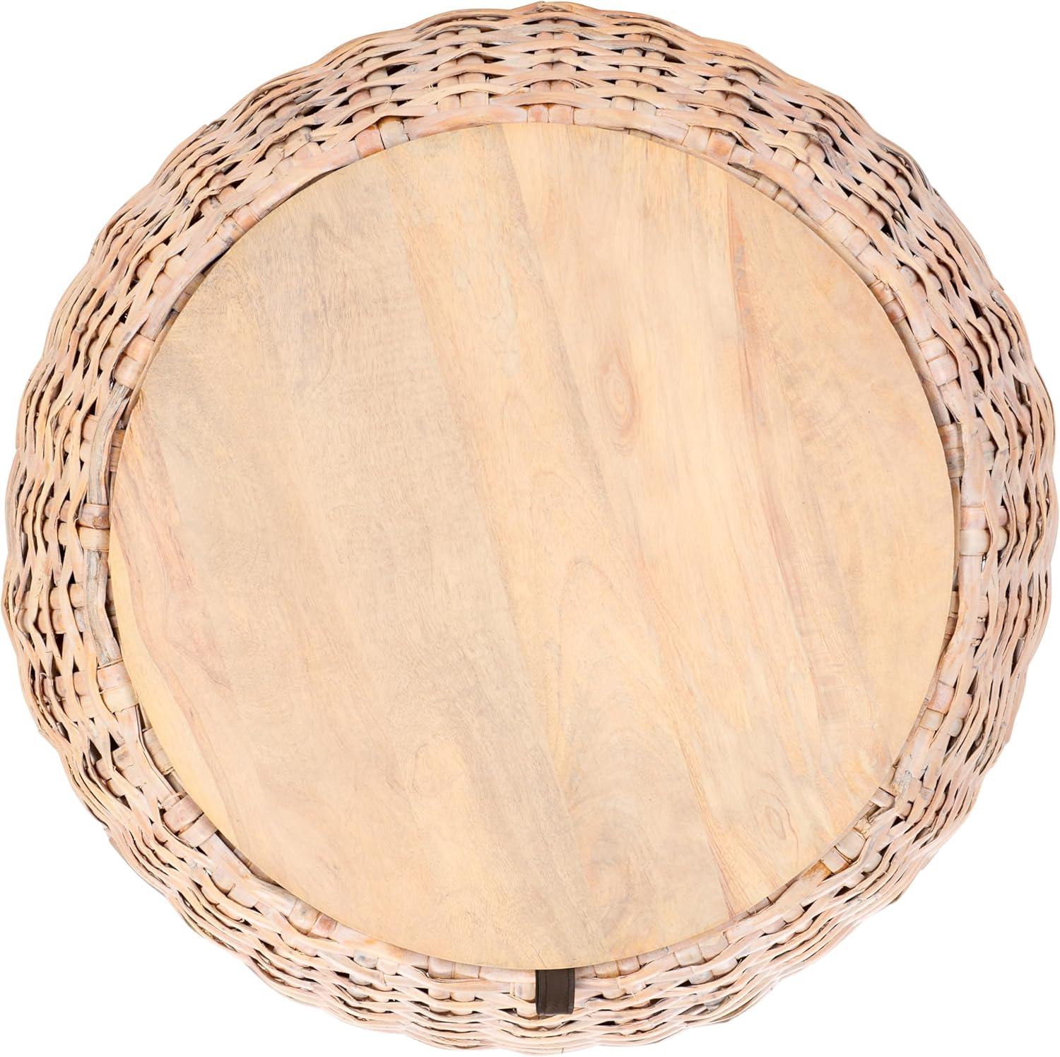 image:imageSafavieh Home Klarysa Natural White Wash Wood and Rattan Storage Coffee Table