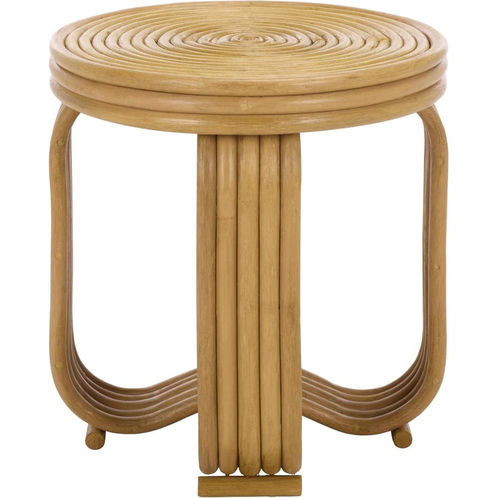 image:imageSAFAVIEH Furniture  Asleesh Round Accent Table  Natural Rattan  Fully Assembled  Ideal for Living Room Bedroom 165 W x 165 D x 177 H ACC9901ANatural