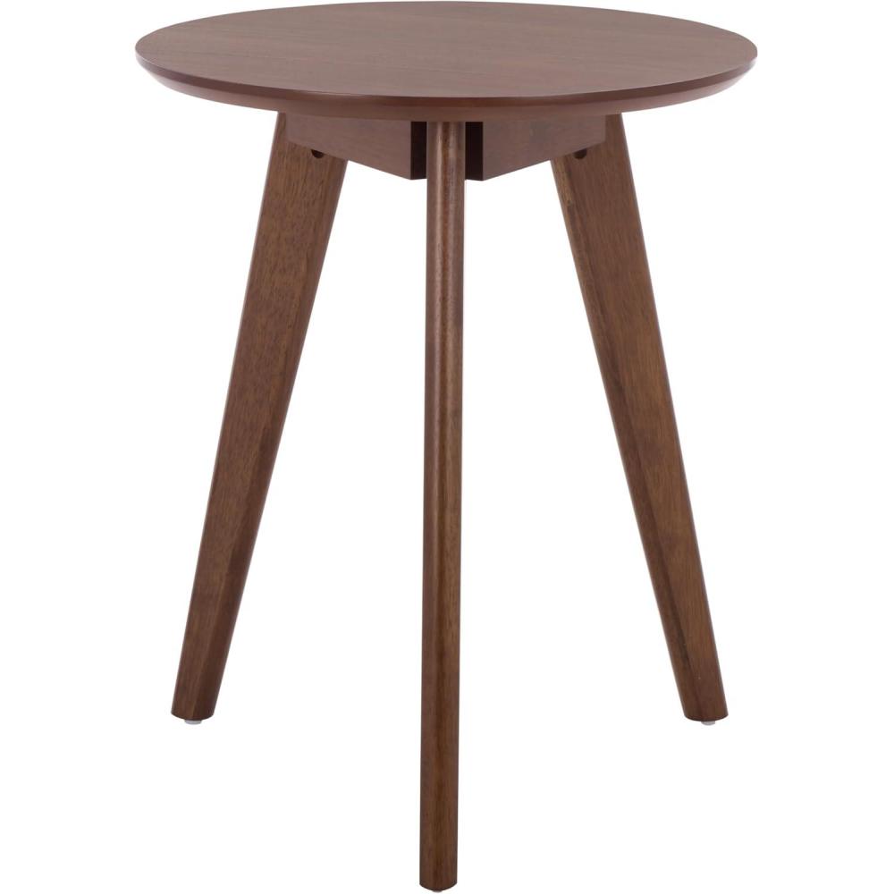 image:imageSAFAVIEH Furniture Bahaus Round Accent Table Walnut MidCentury Tripod Leg Design Ideal for Living Room Bedroom 217 W x 217 D x 217 H ACC4300AWalnut