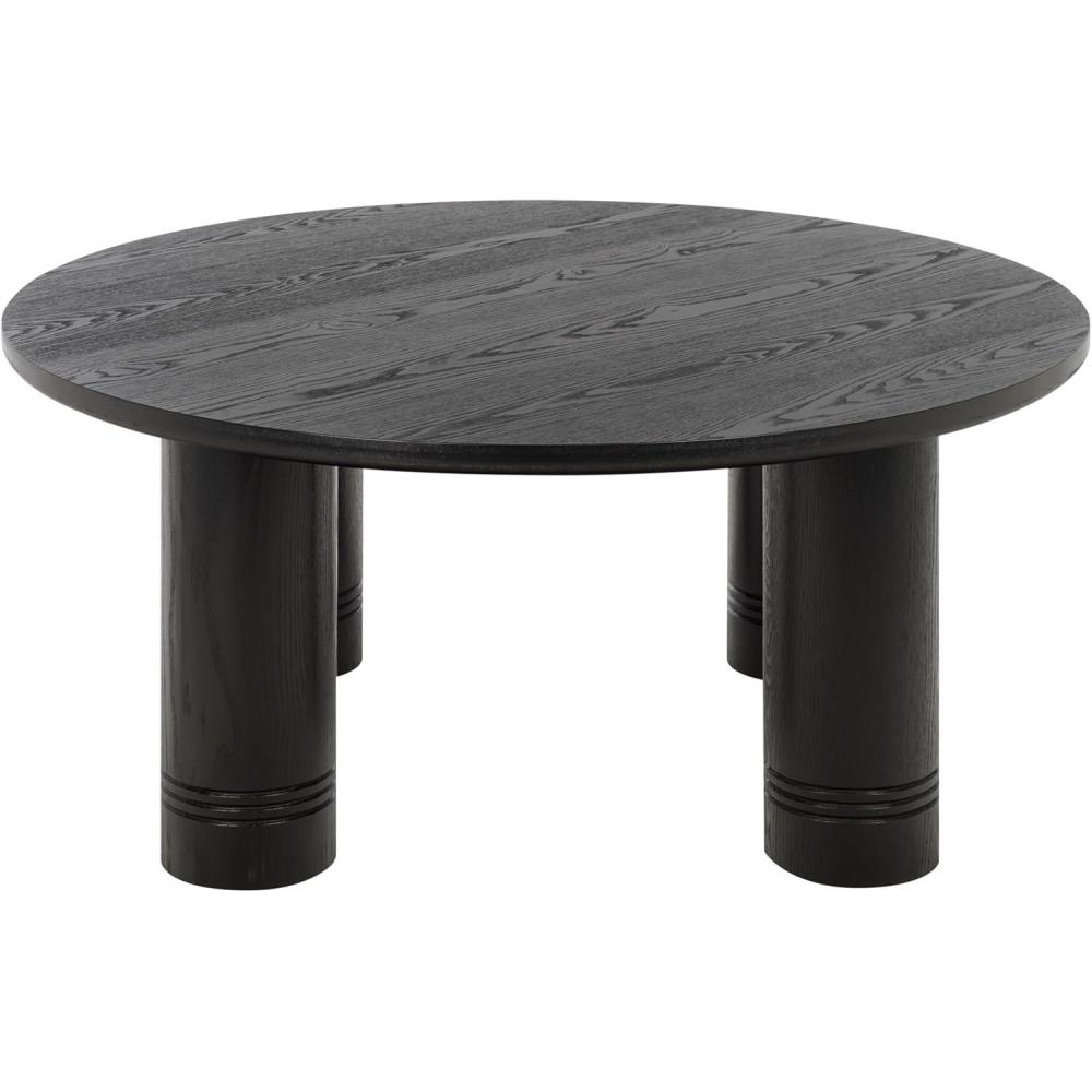 image:imageSAFAVIEH Furniture  Canino Round Coffee Table  Black  Modern Living Room Table with Sculptural Legs for Living Room Family Room 394 W x 394 D x 17 H COF2306BBlack