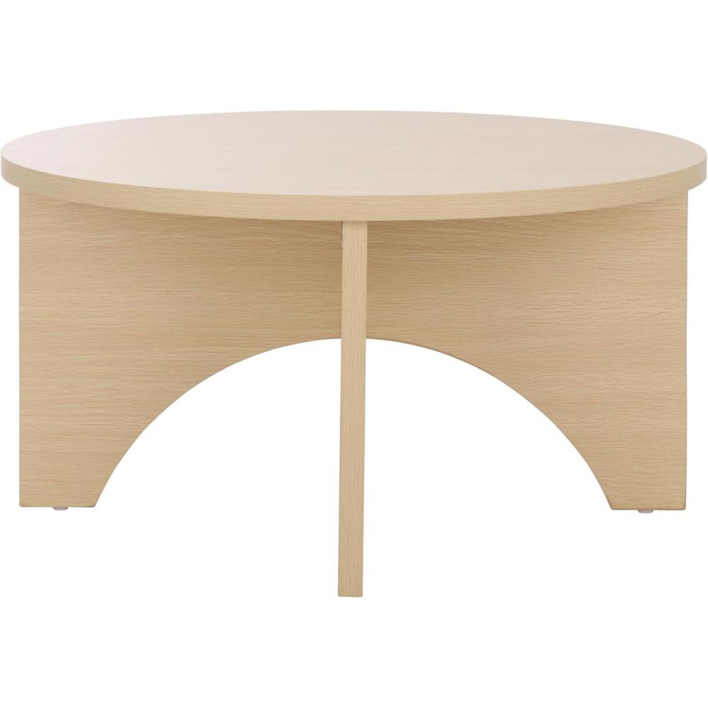 image:imageSAFAVIEH Home Collection  Eustace Sand Coffee Table Modern Round Accent Table Sculptural Base Design COF9306ASand