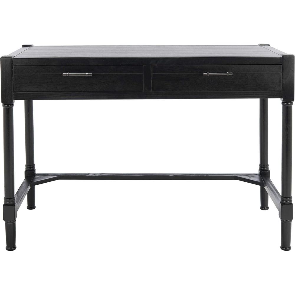 image:imageSAFAVIEH Home Collection  Filbert Desert Brown Writing Desk 2Drawer Traditional Desk Classic Home Office Design DSK5701GBlack