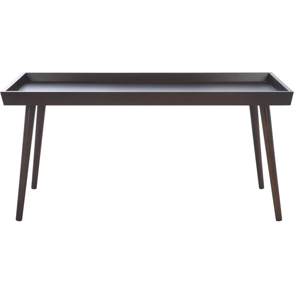 image:imageSAFAVIEH Home Collection Nonie Rectangular Coffee Table Sand Tray Top Design for Living Room COF5700EDark Chocolate