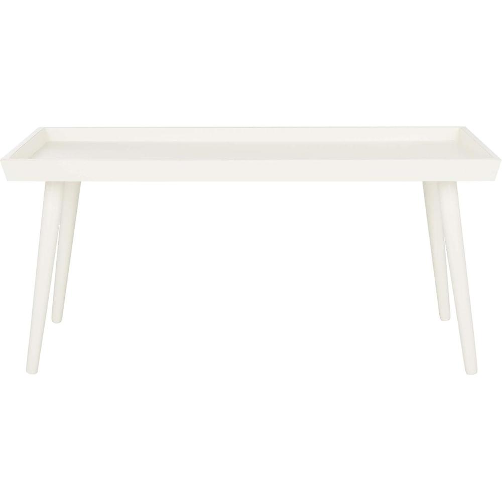 image:imageSAFAVIEH Home Collection Nonie Rectangular Coffee Table Sand Tray Top Design for Living Room COF5700EVintage White