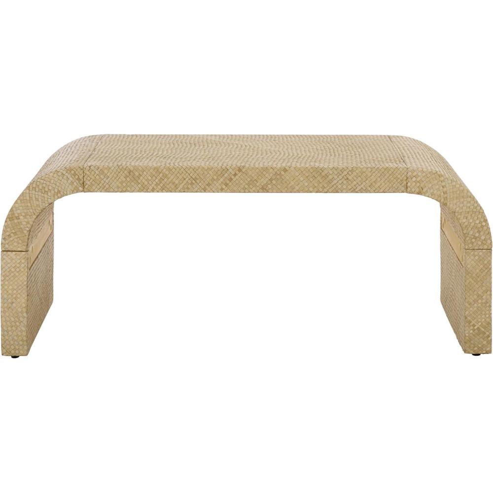 image:imageSAFAVIEH Home Collection Pipat Navy Curved Pandan Coffee Table Fully Assembled Modern Organic Accent COF6611CNatural