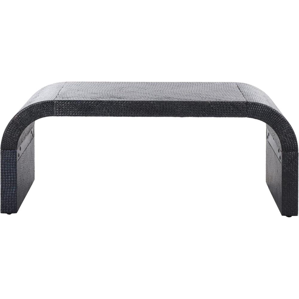 image:imageSAFAVIEH Home Collection Pipat Navy Curved Pandan Coffee Table Fully Assembled Modern Organic Accent COF6611CNavy