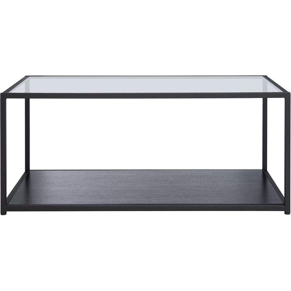 image:imageSAFAVIEH Home Collection Ackley Black Lower Shelf Living Room Coffee Table