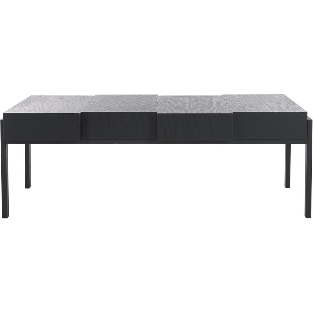 image:imageSAFAVIEH Home Collection Alexander Natural BrownBlack Rectangle Coffee TableBlack StripeBlack