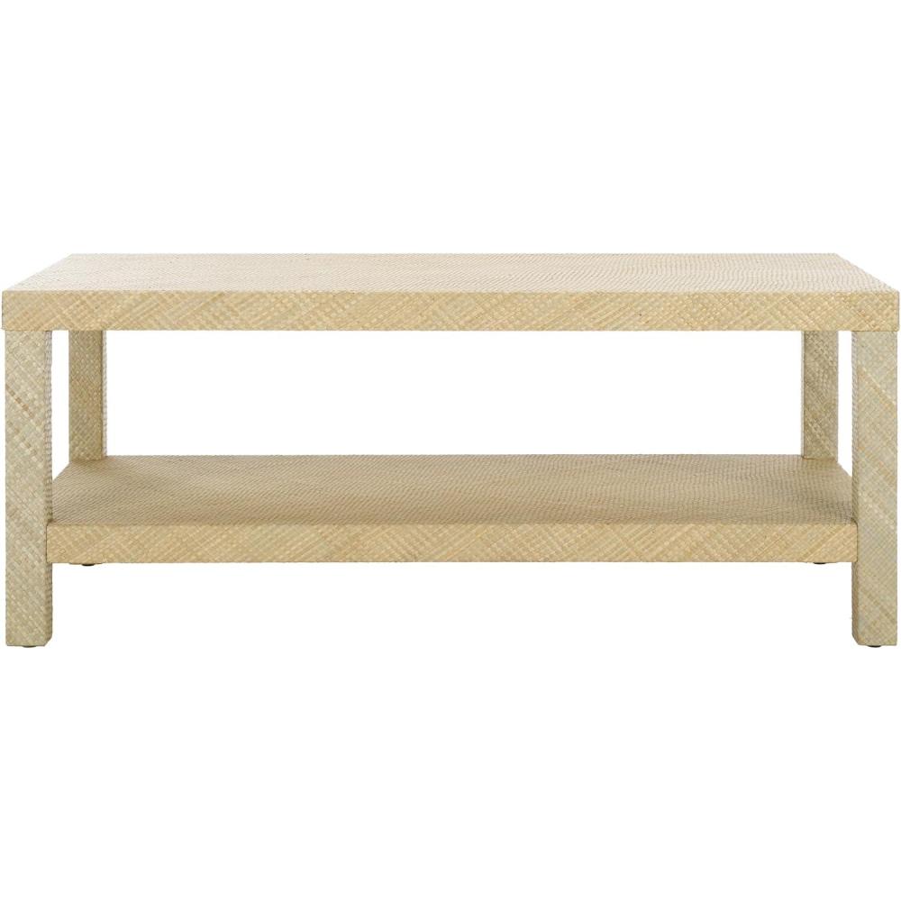image:imageSAFAVIEH Home Collection Apis Natural Raffia 2Tier Coffee TableNatural